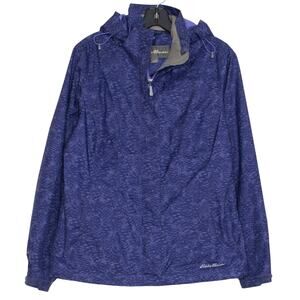 Eddie Bauer Jacket Windbreaker Y2K Minimalist Gorpcore Hooded Zip Purple Small